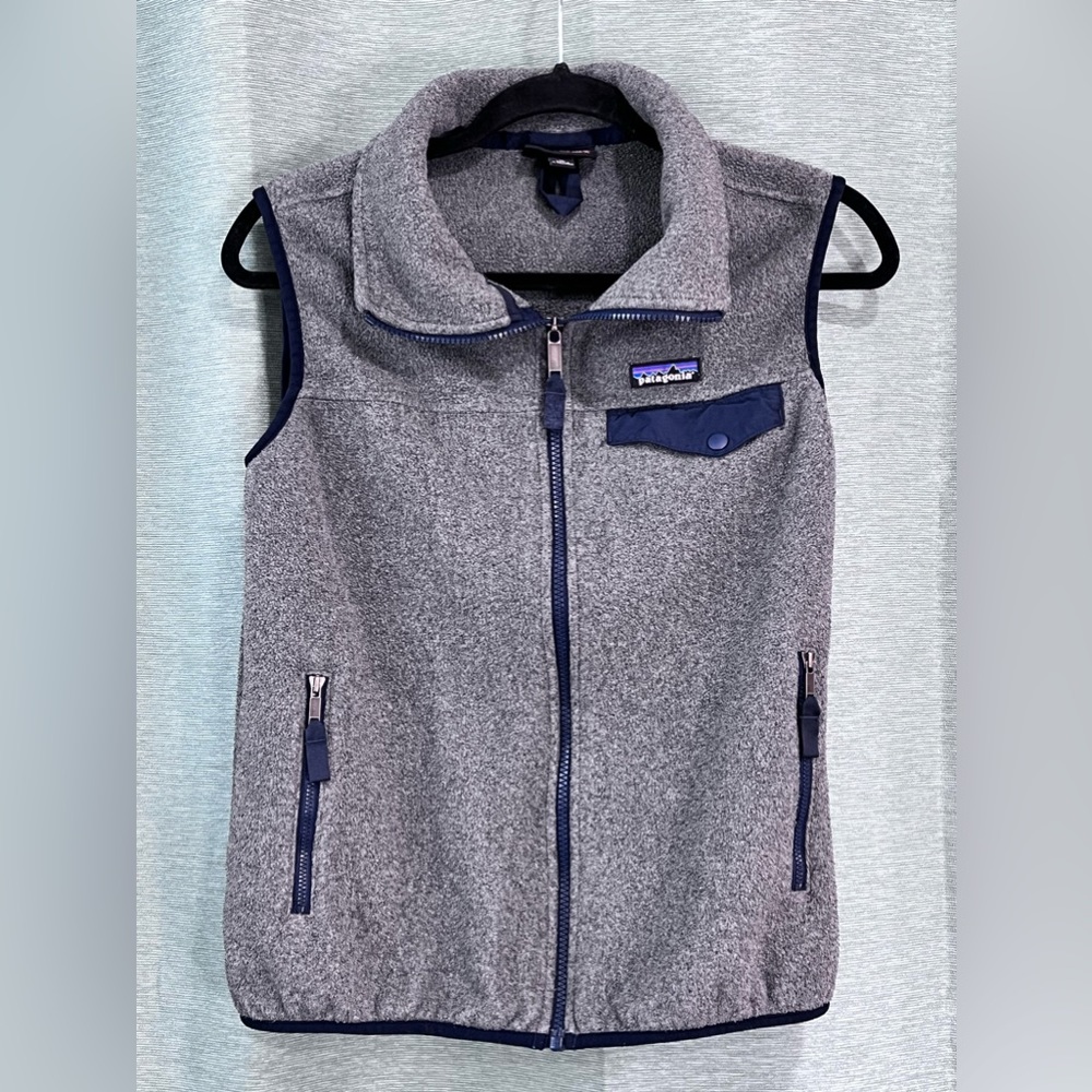 Patagonia Synchilla ‘Snap-T’ Fleece Vest Size Medium, Nickel and Navy